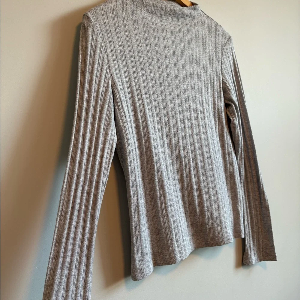 Mango Ribbed Mock Neck Top | Size XL - Picture 3 of 6